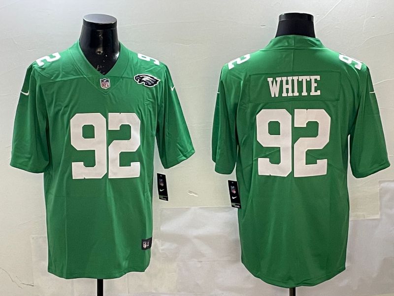 Men Philadelphia Eagles #92 White Green 2025 Nike Limited NFL Jersey style 5->philadelphia eagles->NFL Jersey
